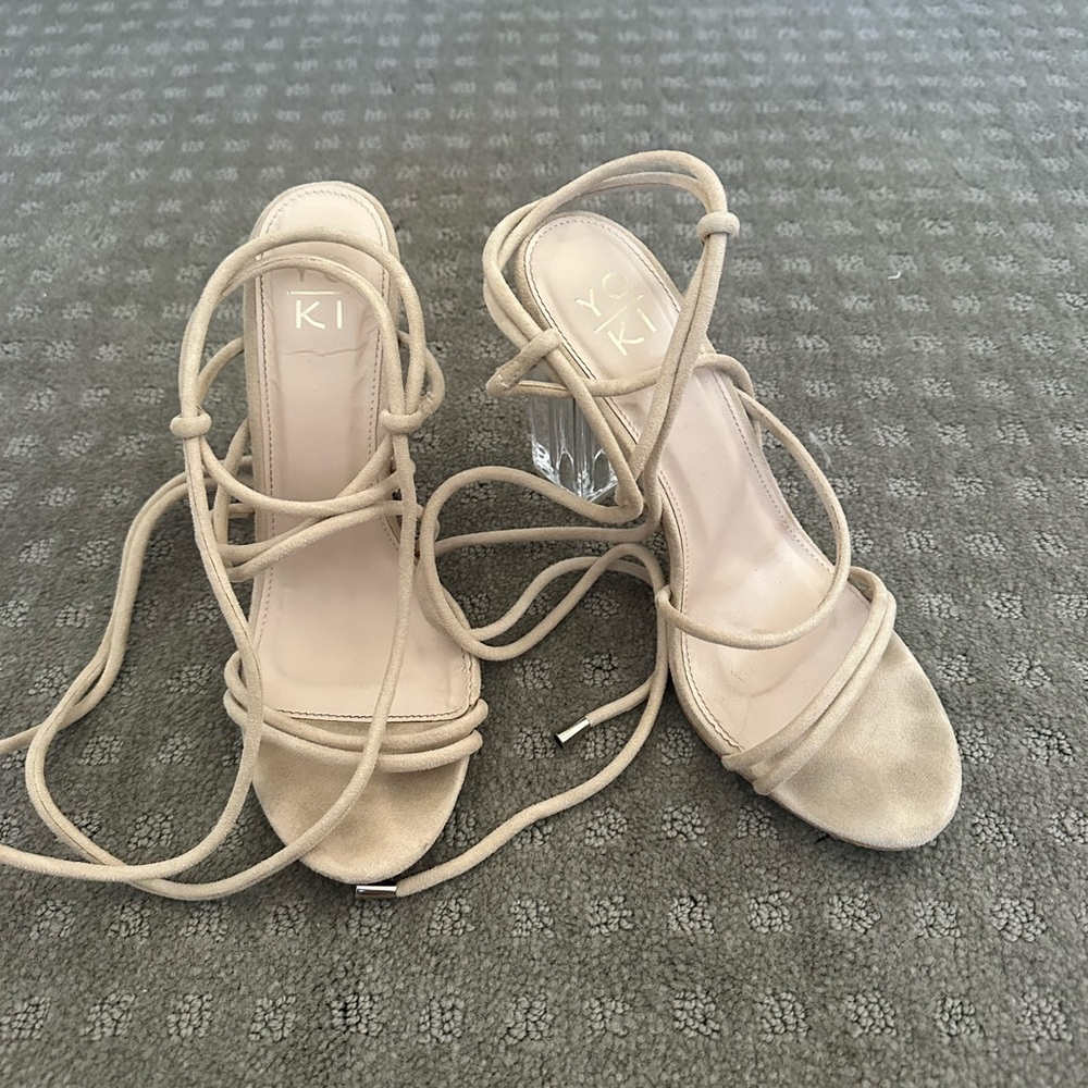 Tan Strappy Heels - Size 7.5